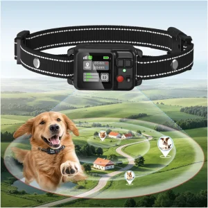Collier GPS PawCoveLove noir, vue principale